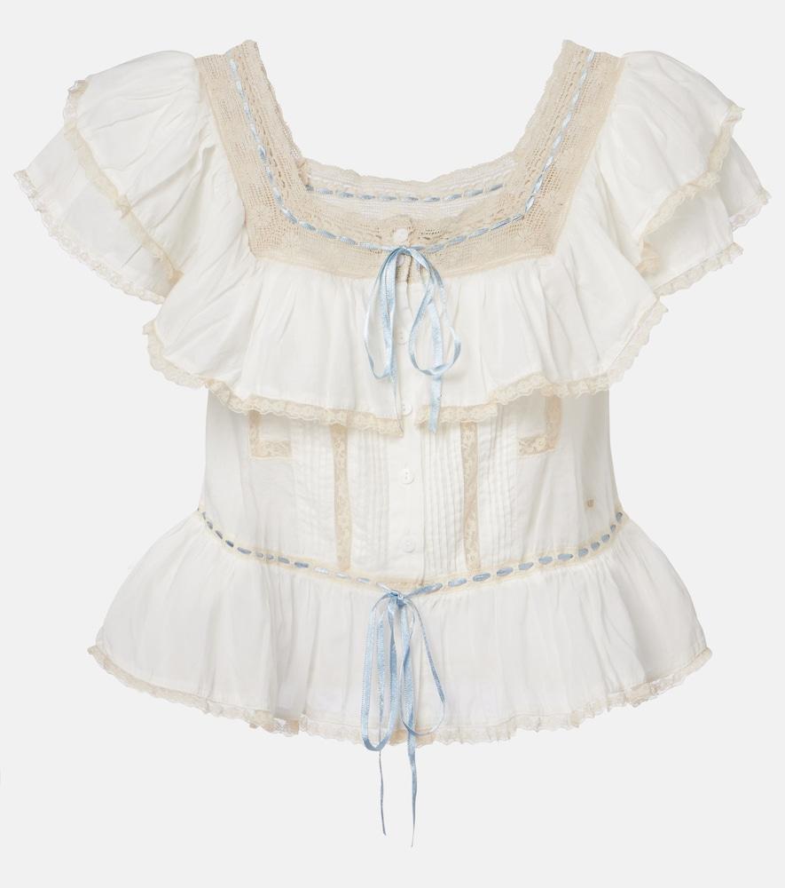 rixo melisa embroidered cotton blouse
