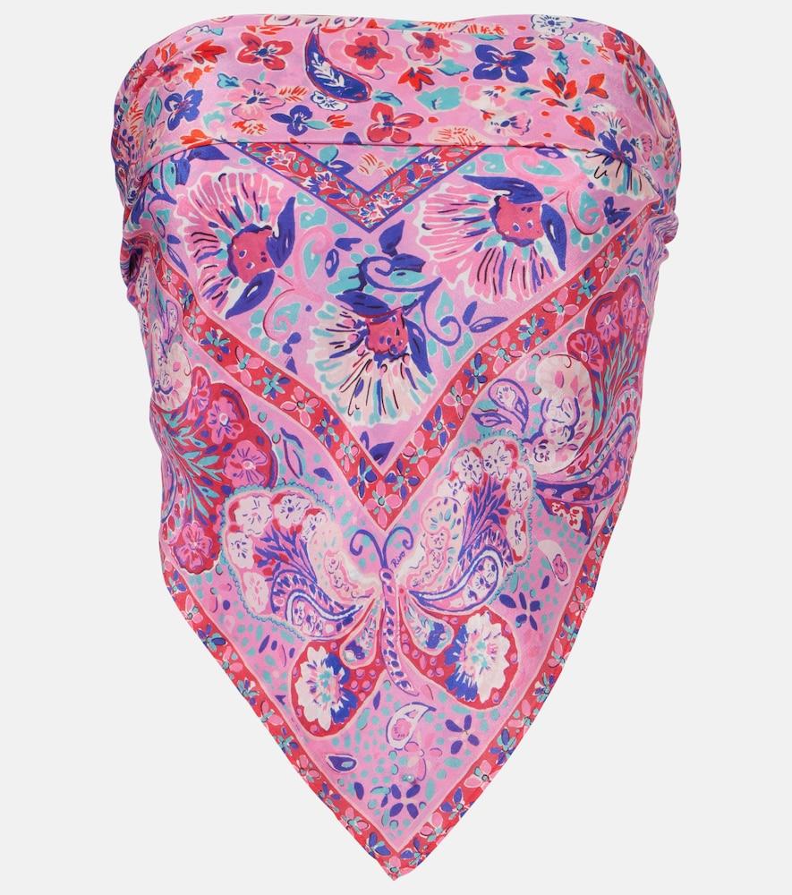 rixo menno printed silk top