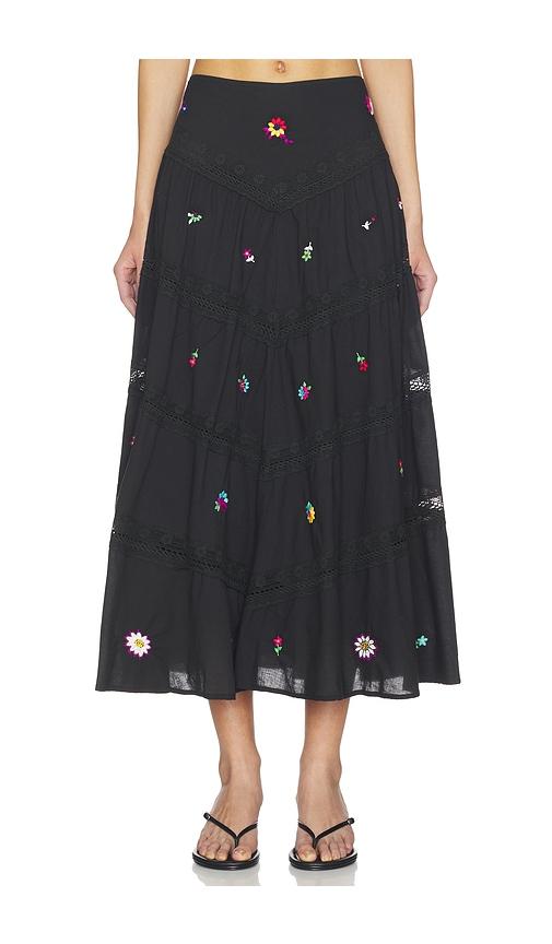rixo sigrid skirt in black. - size l (also in m, s, xs, xxs)
