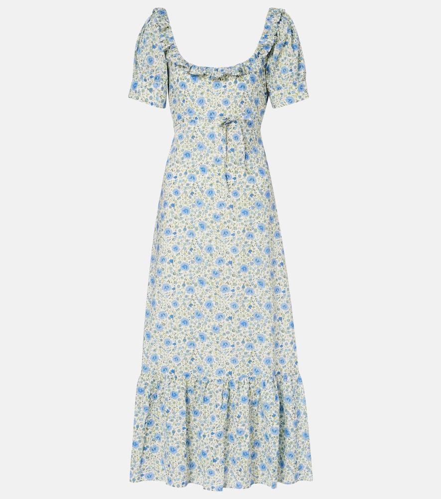 rixo sorana floral ruffled cotton midi dress