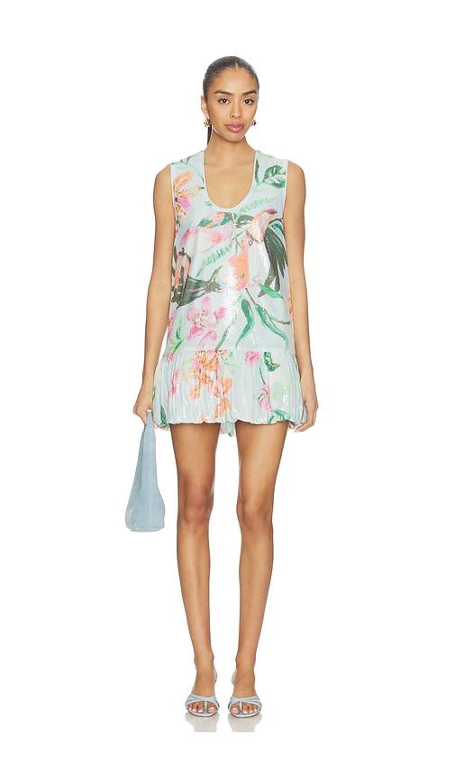 roame. bambi sequin mini dress in baby blue. - size m (also in s)