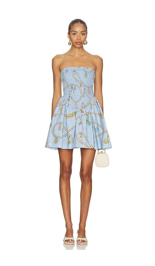 roame. catalina mini dress in baby blue. - size l (also in xl, xs)