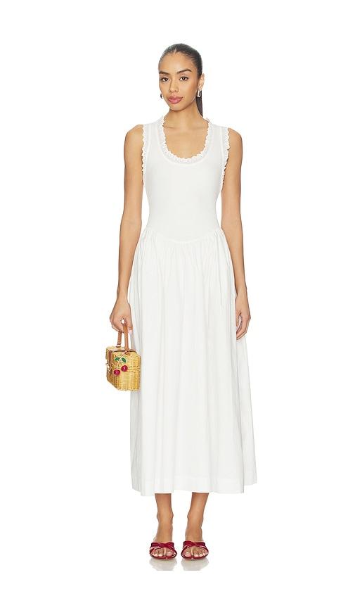 roame. lucy rib maxi dress in white. - size l (also in xs, s, m, xl)