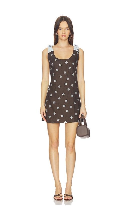 roame. sandy mini dress in brown. - size xl (also in xs)