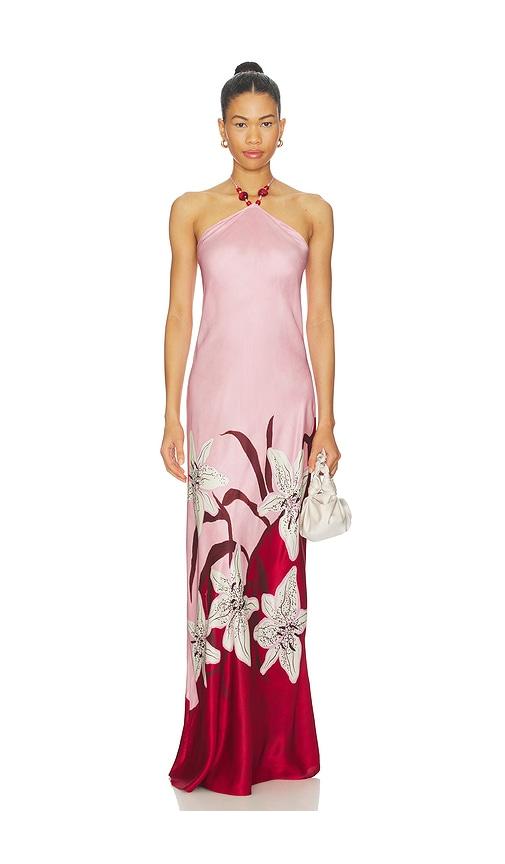 roame. tallulah halter dress in pink. - size m (also in xs, s)