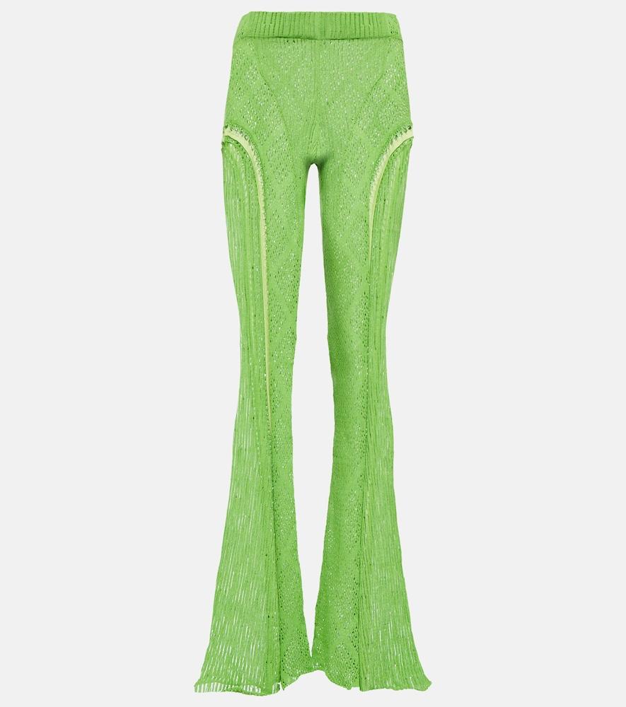 roberta einer disco high-rise flared cotton pants