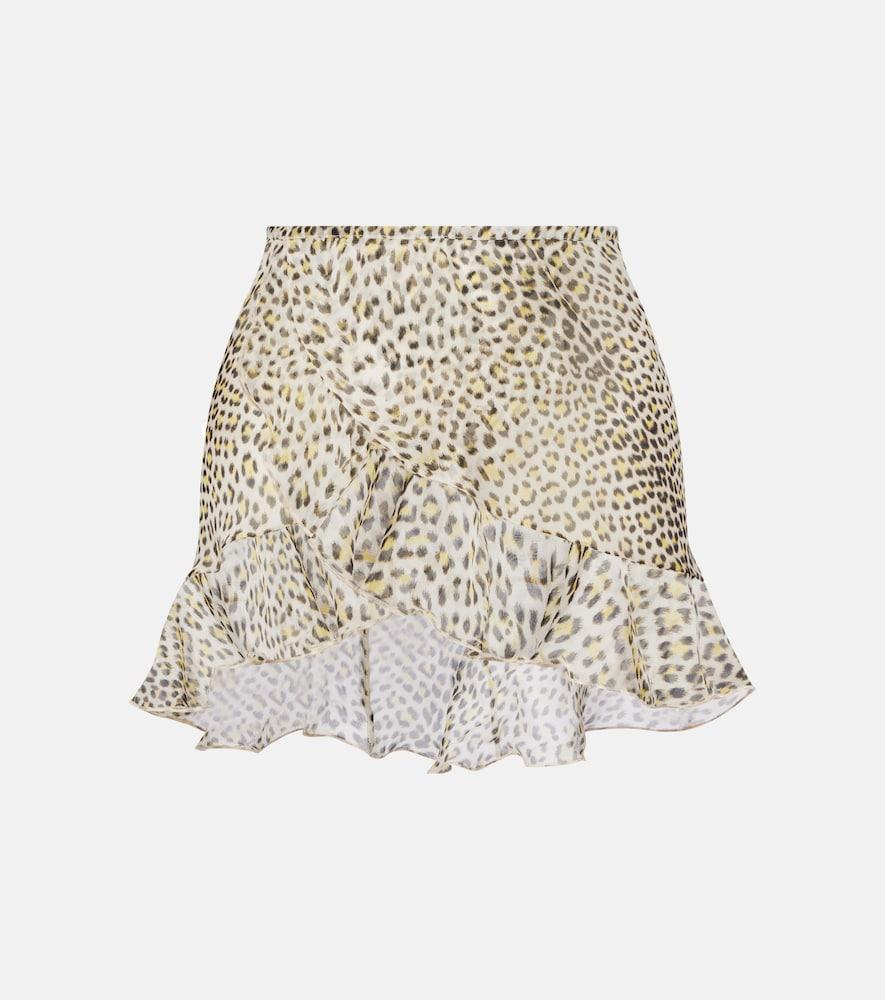 roberto cavalli leopard-print silk beach cover-up