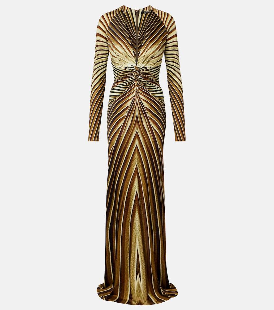 roberto cavalli printed maxi dress