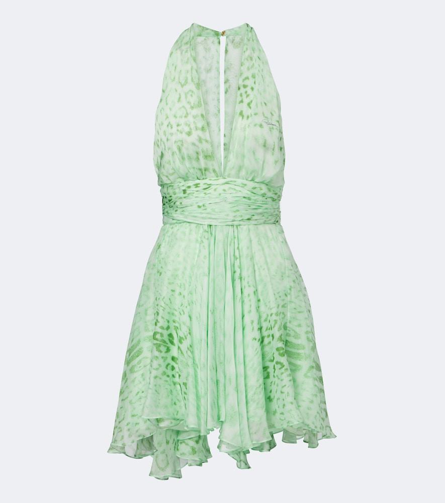 roberto cavalli printed silk minidress