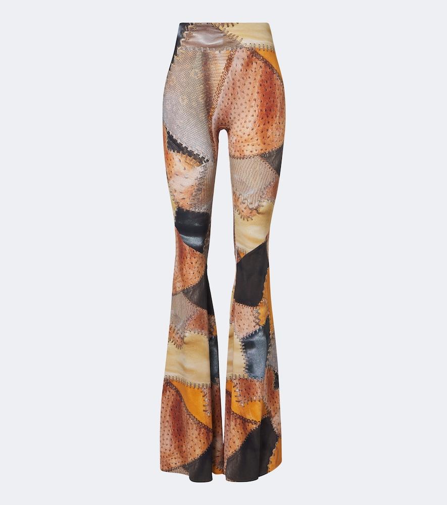 roberto cavalli trompe l'ail flared pants