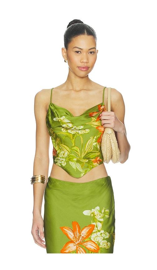 rococo sand cowl neck top in green. - size l (also in s, xxs, xs, m, xl, xxl)
