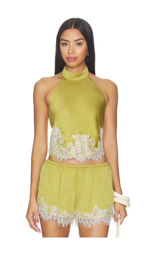 rococo sand halterneck top in olive. - size l (also in xs, s, m, xl, xxl)