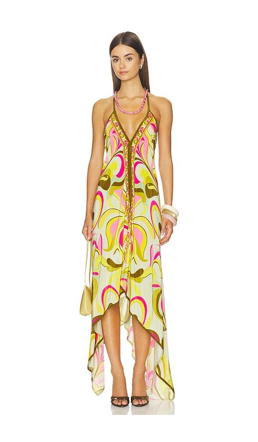 rococo sand high-low handkerchief dress in multi. - size l (also in m, xl, xxl)