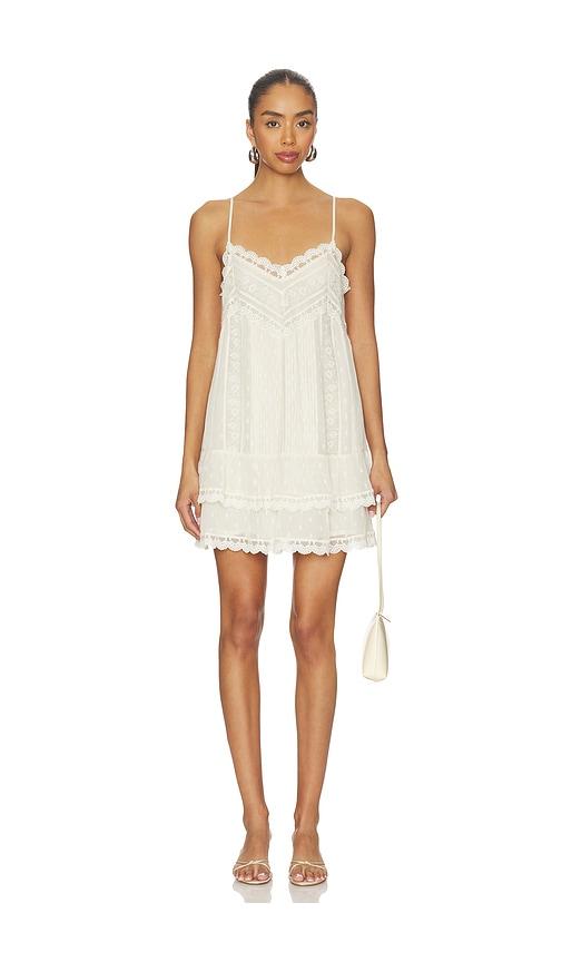 rococo sand lace detail mini dress in cream. - size xxl (also in xxs)