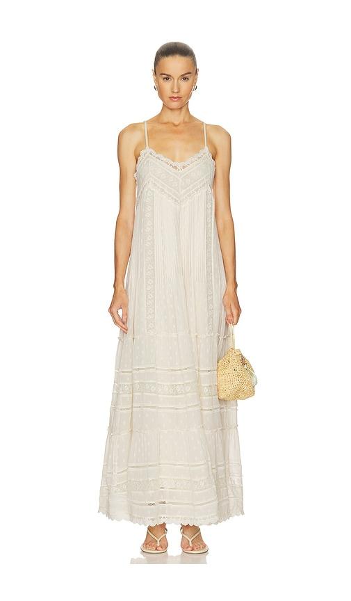rococo sand lace maxi dress in cream. - size l (also in s, m, xxl)