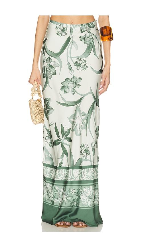 rococo sand maxi skirt in green. - size l (also in s, xxs, xs, m)