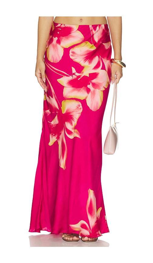 rococo sand maxi skirt in red. - size l (also in s, xs, m, xl, xxl)