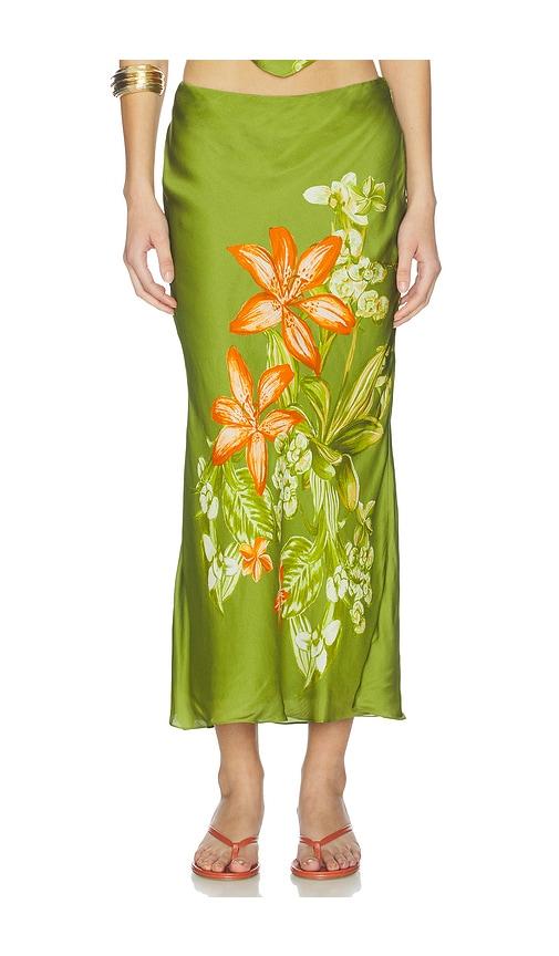 rococo sand midi skirt in green. - size l (also in s, xxs, xs, m, xl, xxl)