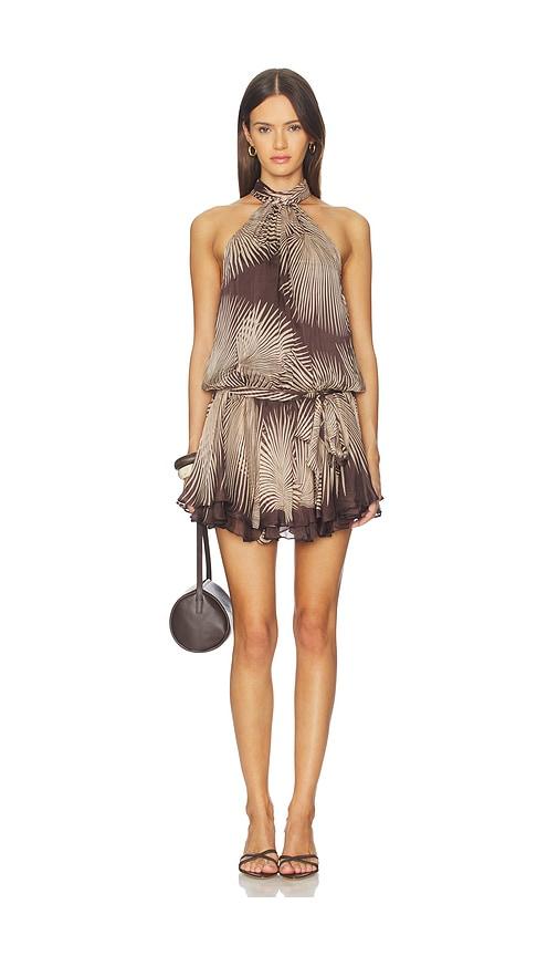 rococo sand mini dress in brown. - size l (also in s, xxs, xs, m, xl)