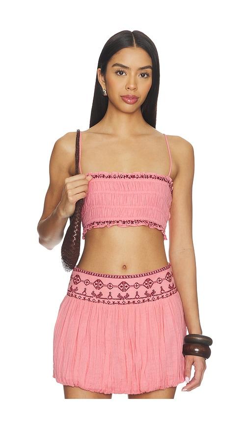 rococo sand smocking bandeau top in pink. - size l (also in s, m, xl, xxl)