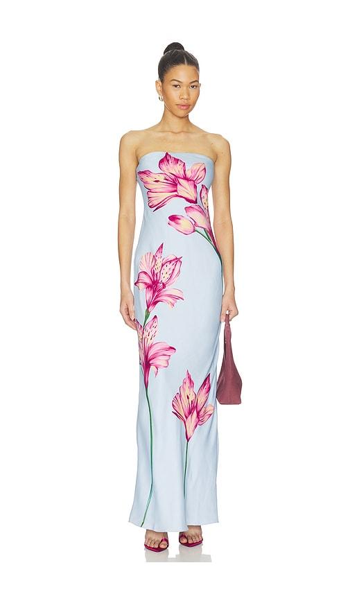 rococo sand strapless maxi dress in baby blue. - size l (also in m, s, xl, xs, xxl, xxs)