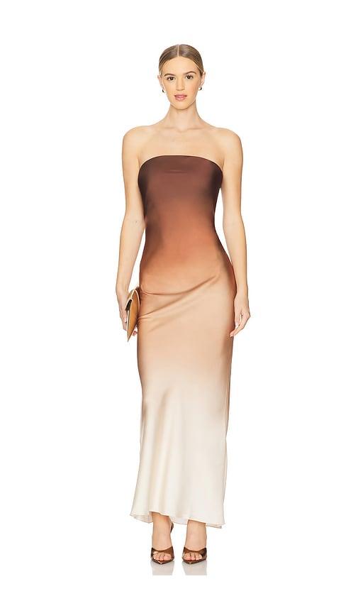 rococo sand strapless maxi dress in brown. - size m (also in s)
