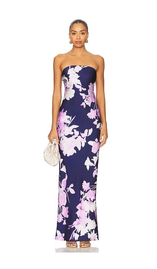rococo sand strapless maxi dress in navy,lavender. - size m (also in s, xs)