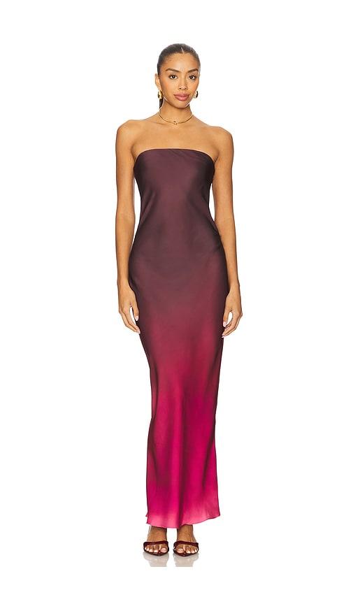 rococo sand strapless maxi dress in wine. - size l (also in xs)