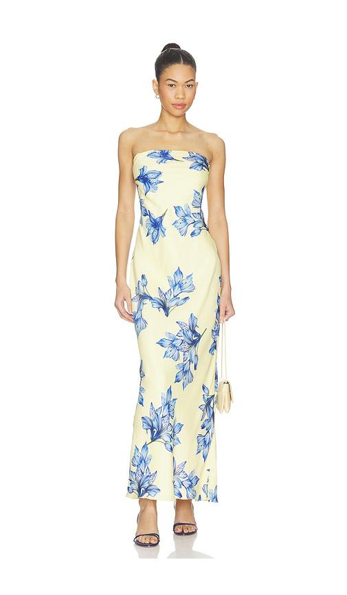 rococo sand strapless maxi dress in yellow. - size l (also in s, xxs, xs, m, xl, xxl)