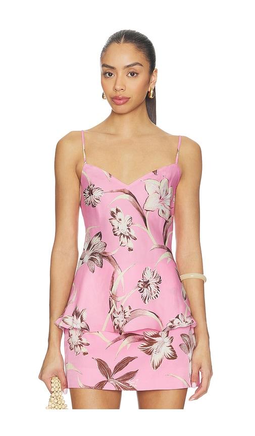 rococo sand v-neck strappy top in pink. - size l (also in s, xxs, xs, m, xl, xxl)