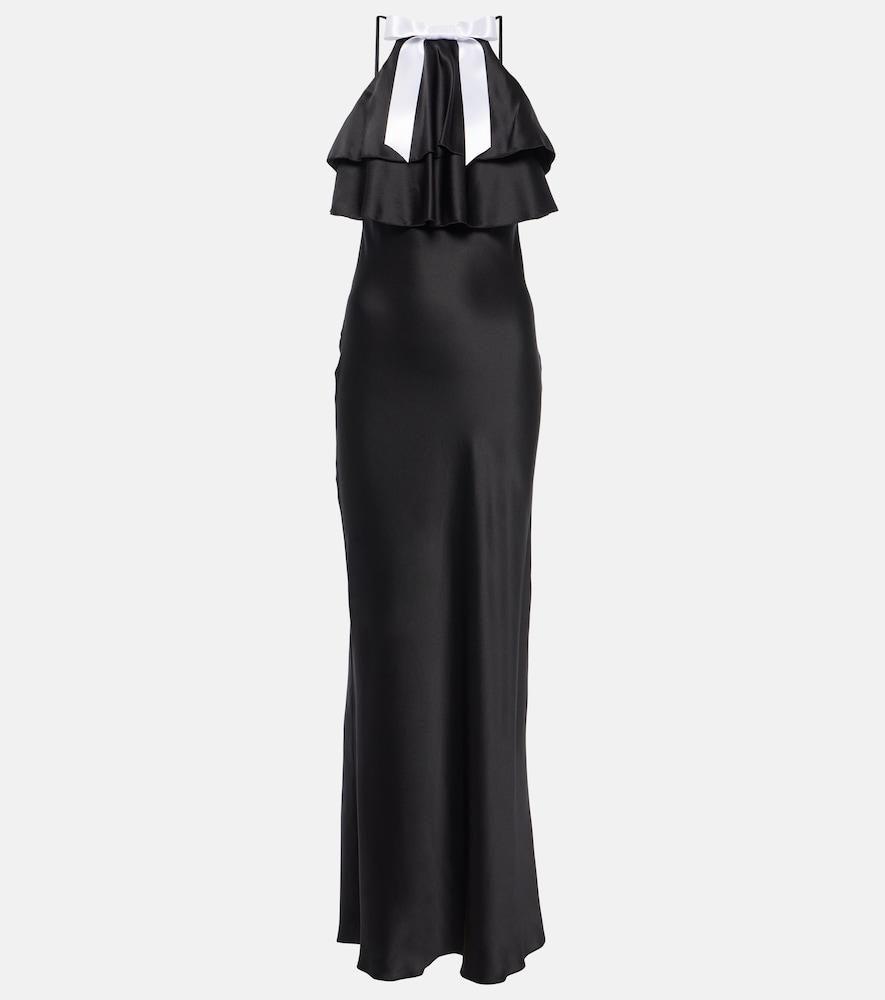 rodarte bow-detail halterneck silk satin gown