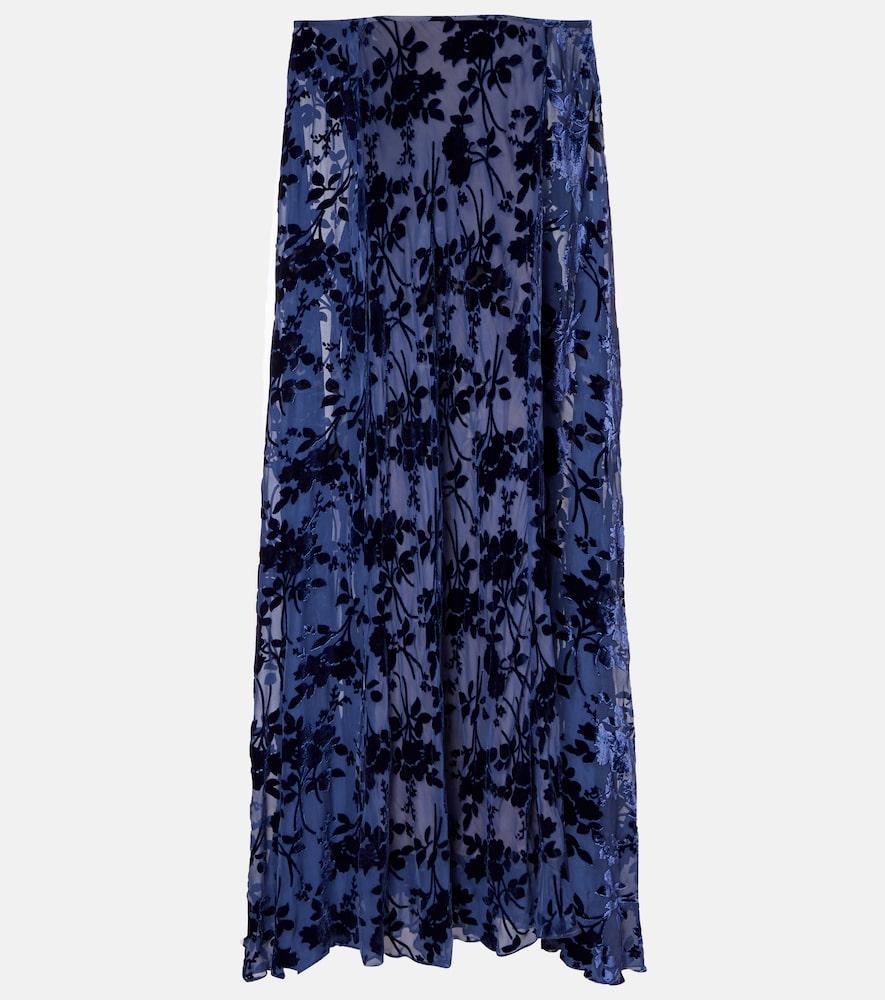 rodarte caped off-shoulder jacquard maxi dress