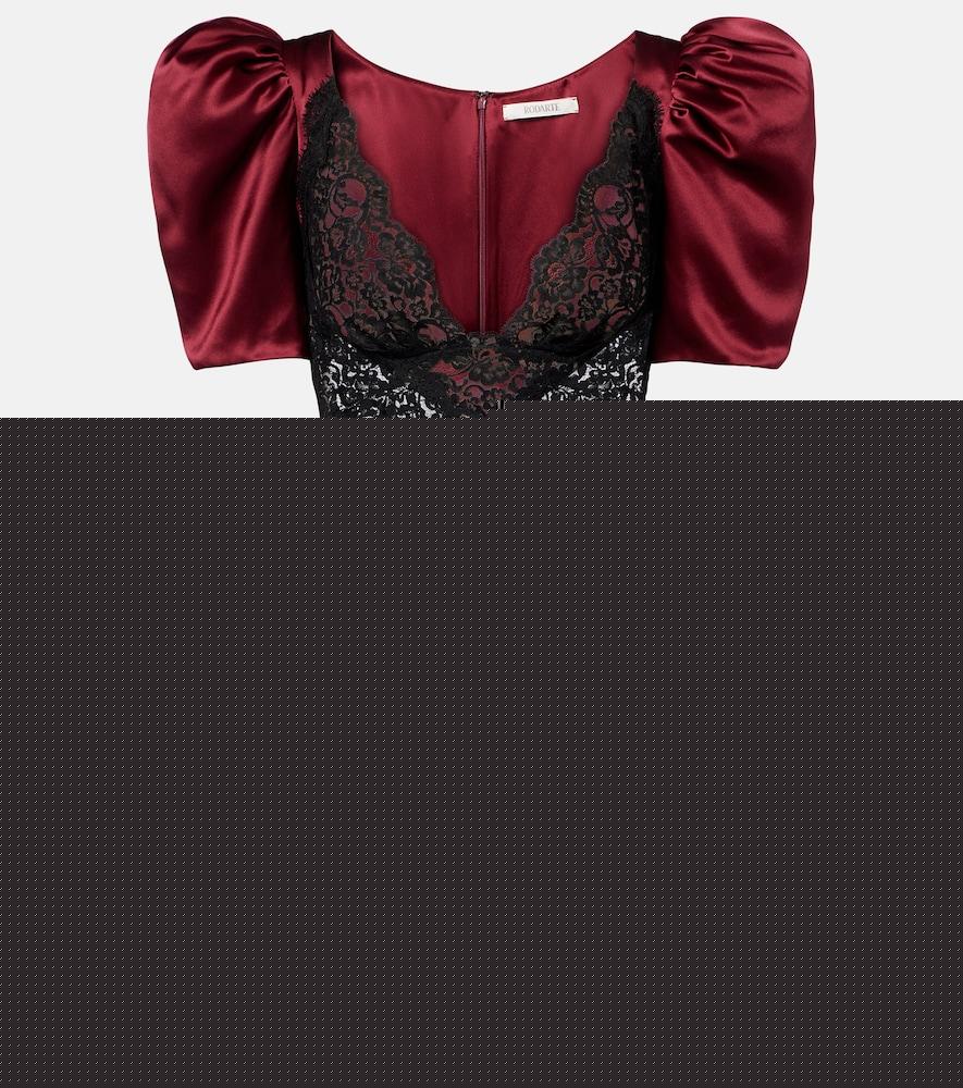 rodarte lace-trimmed silk cocktail dress