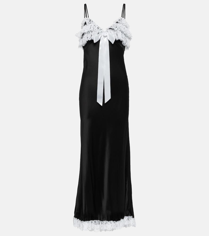 rodarte lace-trimmed silk maxi dress