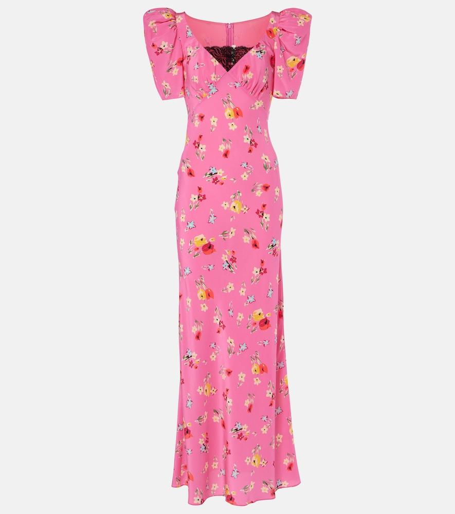 rodarte lace-trimmed silk maxi dress