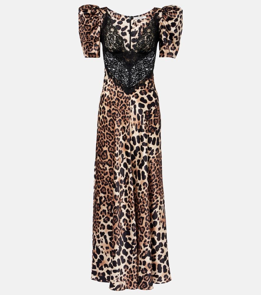 rodarte leopard-print silk satin maxi dress