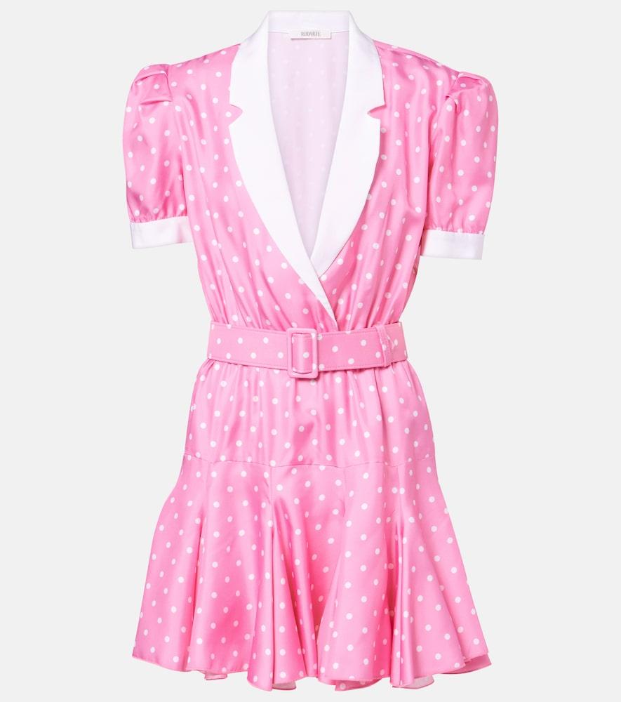rodarte polka-dot silk twill minidress