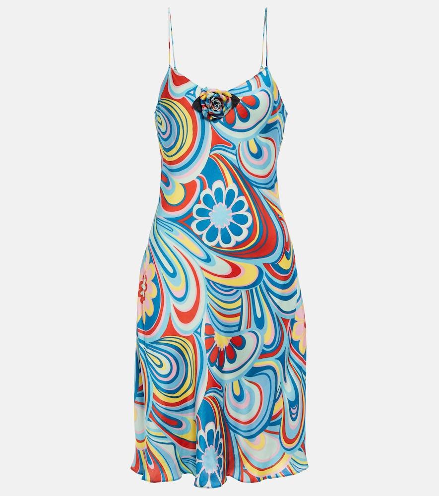 rodarte printed satin slip dress