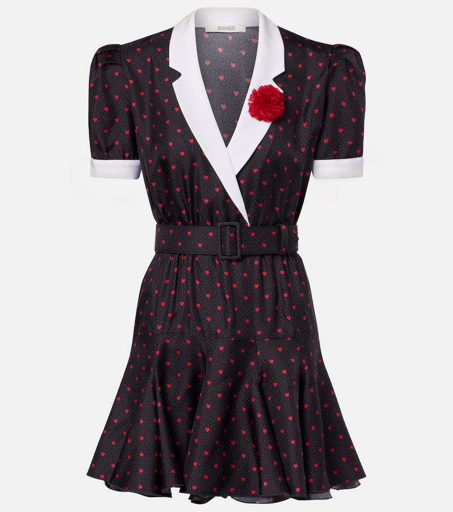 rodarte printed silk twill minidress