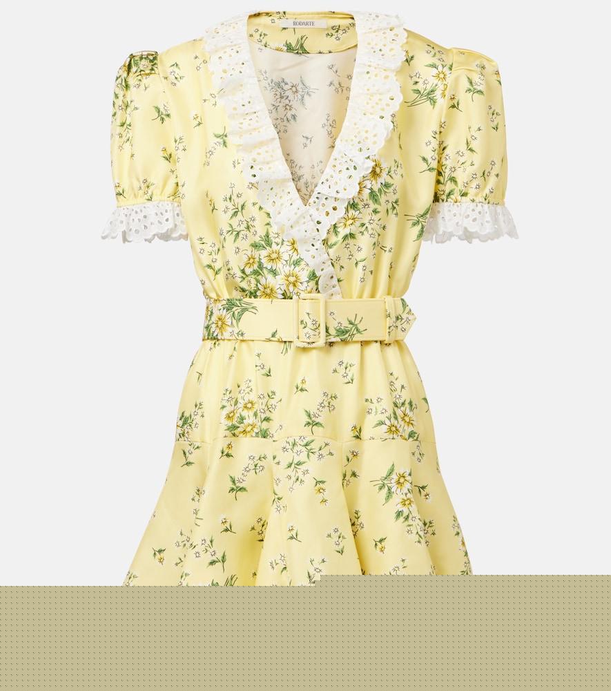 rodarte satin and broderie anglaise minidress