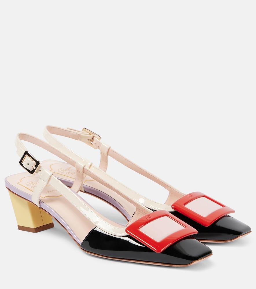 roger vivier belle vivier 45 leather slingback pumps