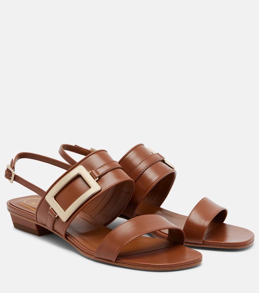 roger vivier belle vivier leather slingback sandals