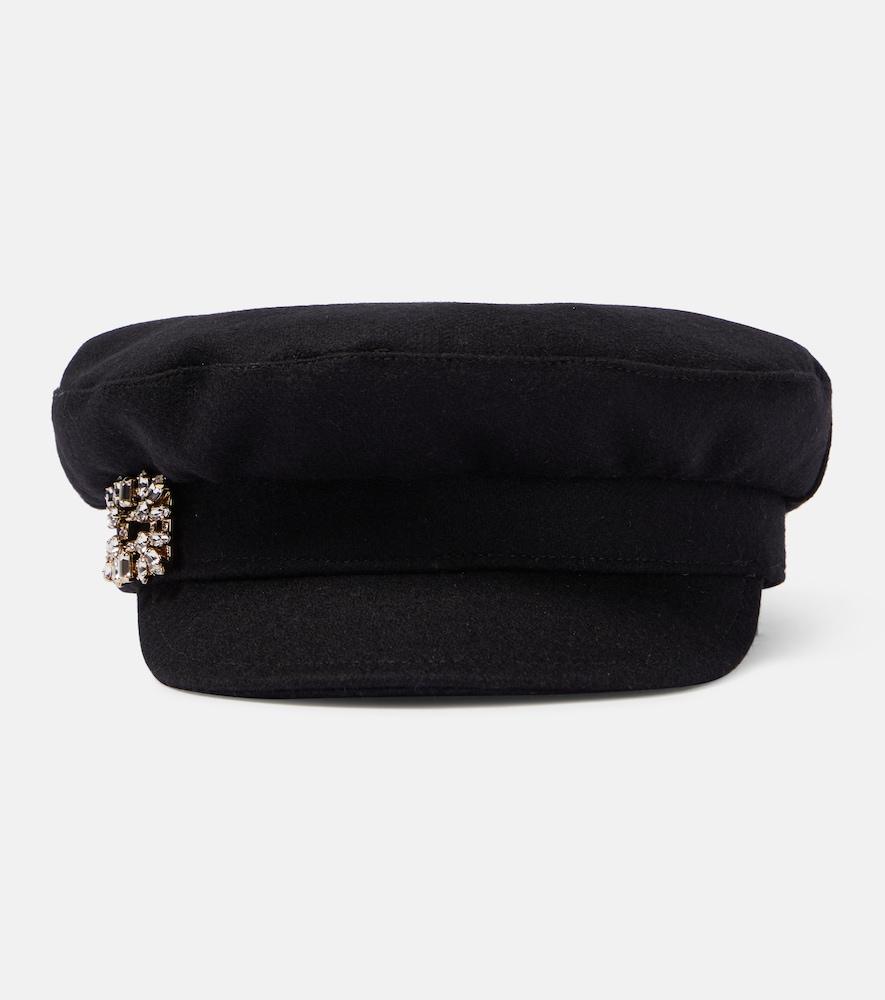 roger vivier embellished wool-blend hat
