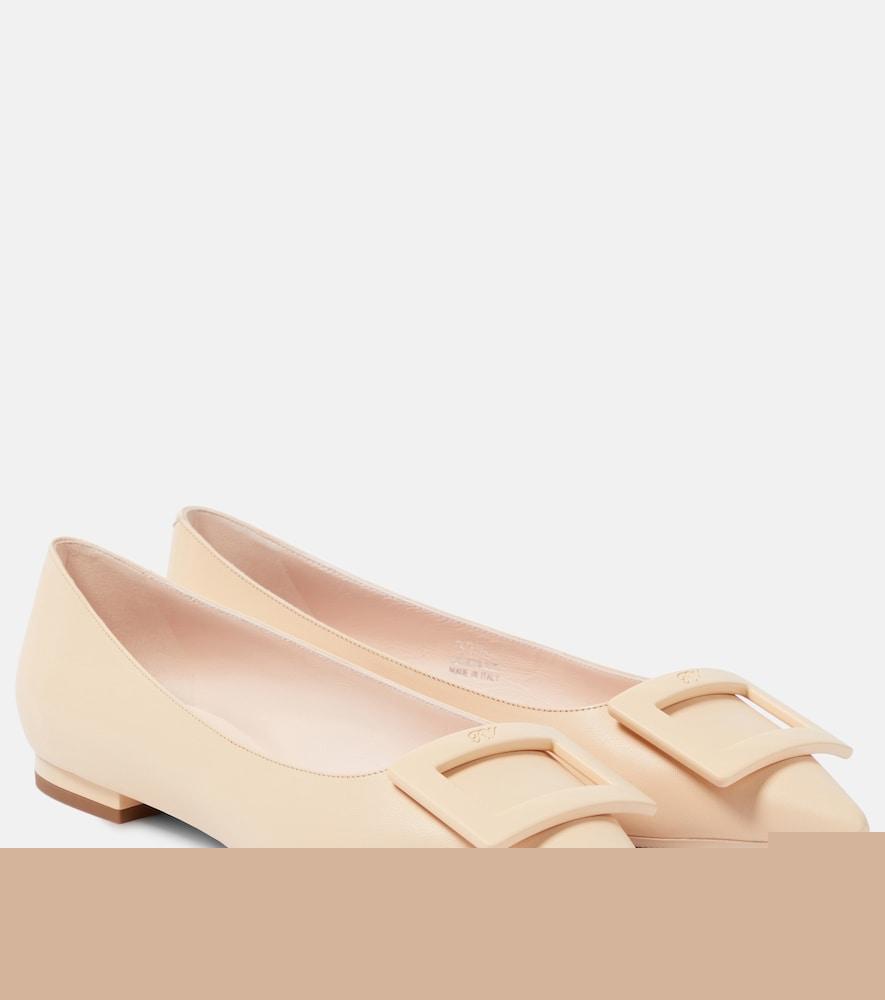 roger vivier gommettine ball patent leather ballet flats