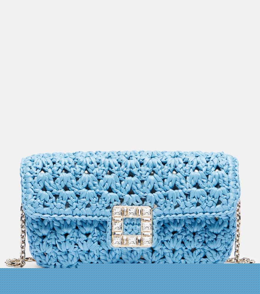 roger vivier jeu de fille raffia shoulder bag