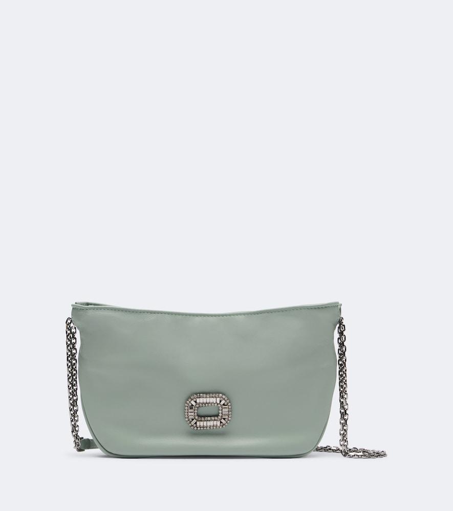 roger vivier pilgrim micro leather crossbody bag