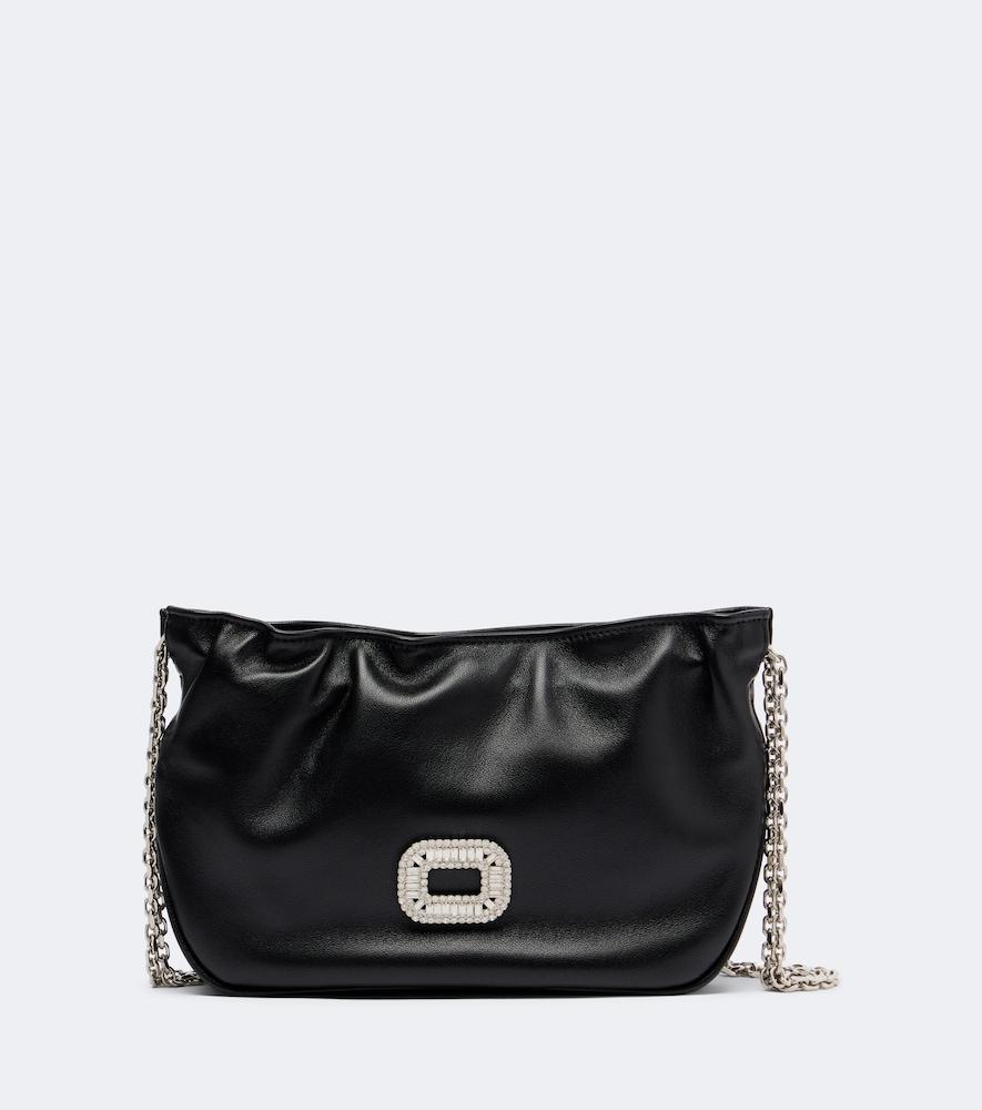 roger vivier pilgrim micro leather shoulder bag