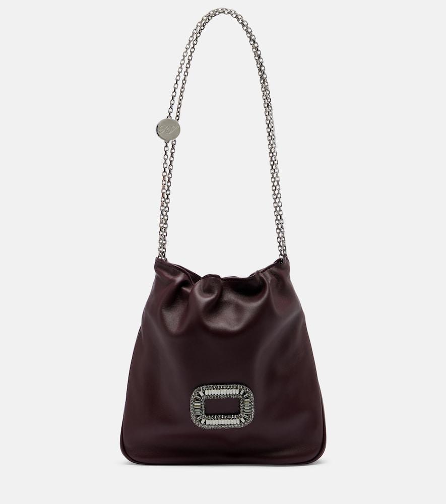 roger vivier pilgrim mini leather bucket bag