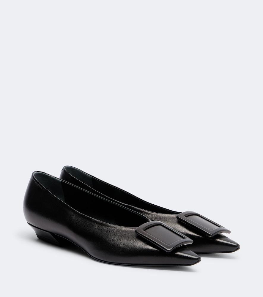 roger vivier pointy leather ballet flats