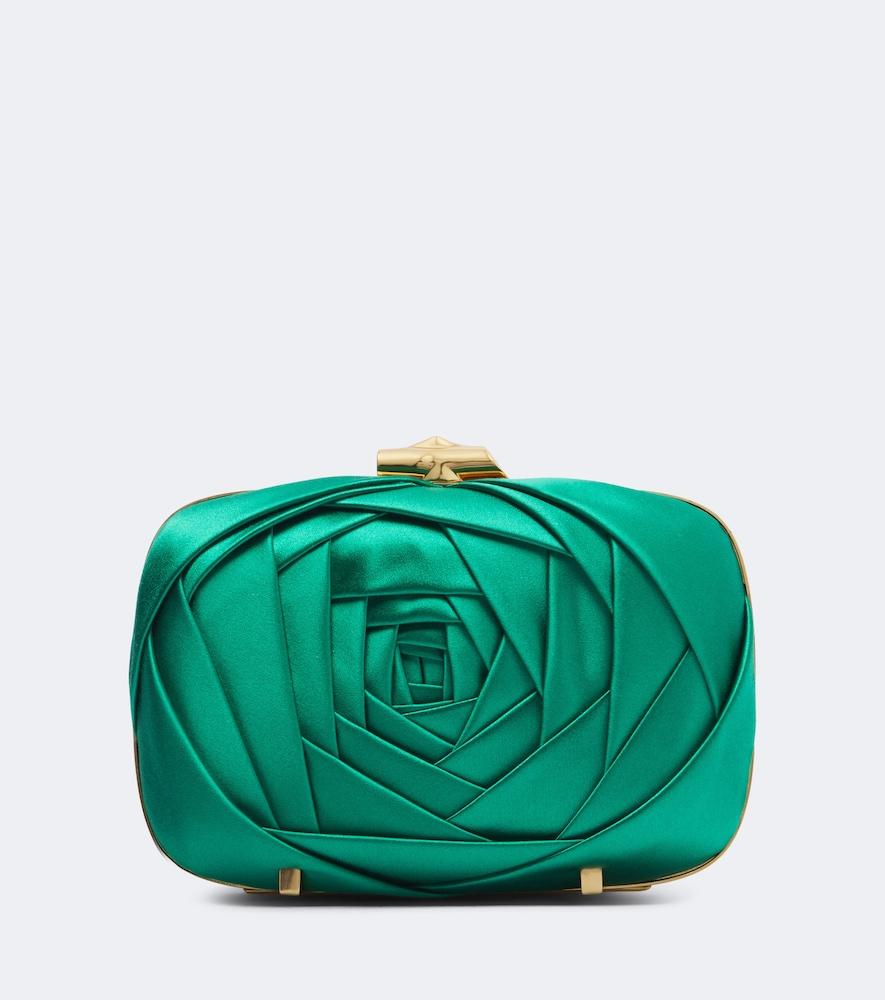 roger vivier rose vivier satin clutch